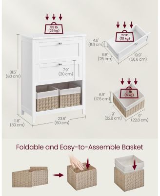 Compact Bathroom Cabinet with Storage, Cloud White