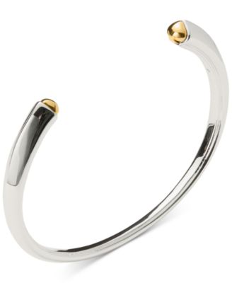 Two-Tone Sculpted Spade Open Cuff Bracelet