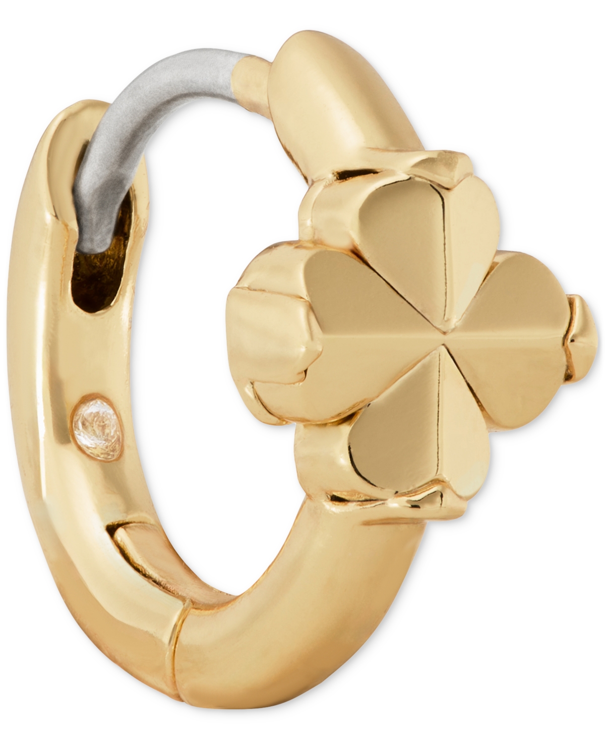Kate Spade New York Spade Flower Huggie Hoop Earrings In Gold