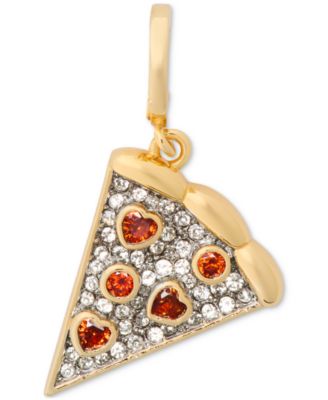 kate spade new york - Cubic Zirconia and Glass Stone Gold-Tone One In A Million Pizza Charm