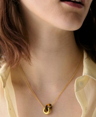 Gold-Tone Interlock Pendant Necklace, 16" + 3" extender