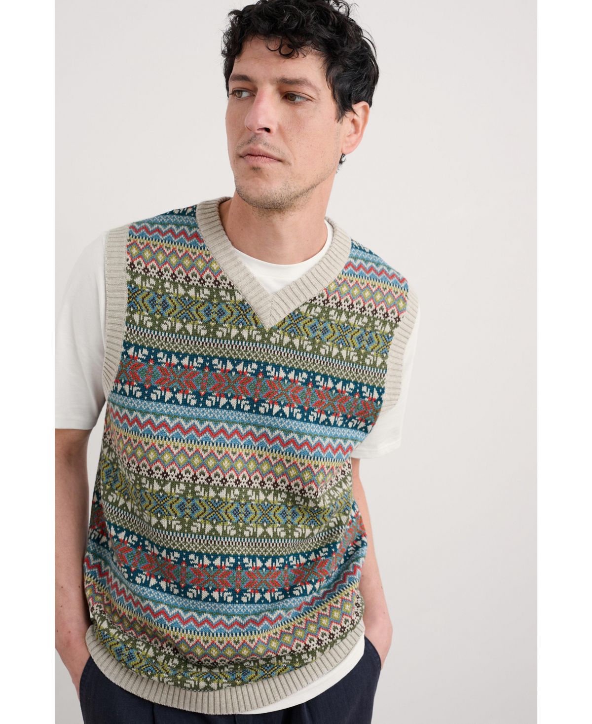 Мужской вязаный жилет Kitto