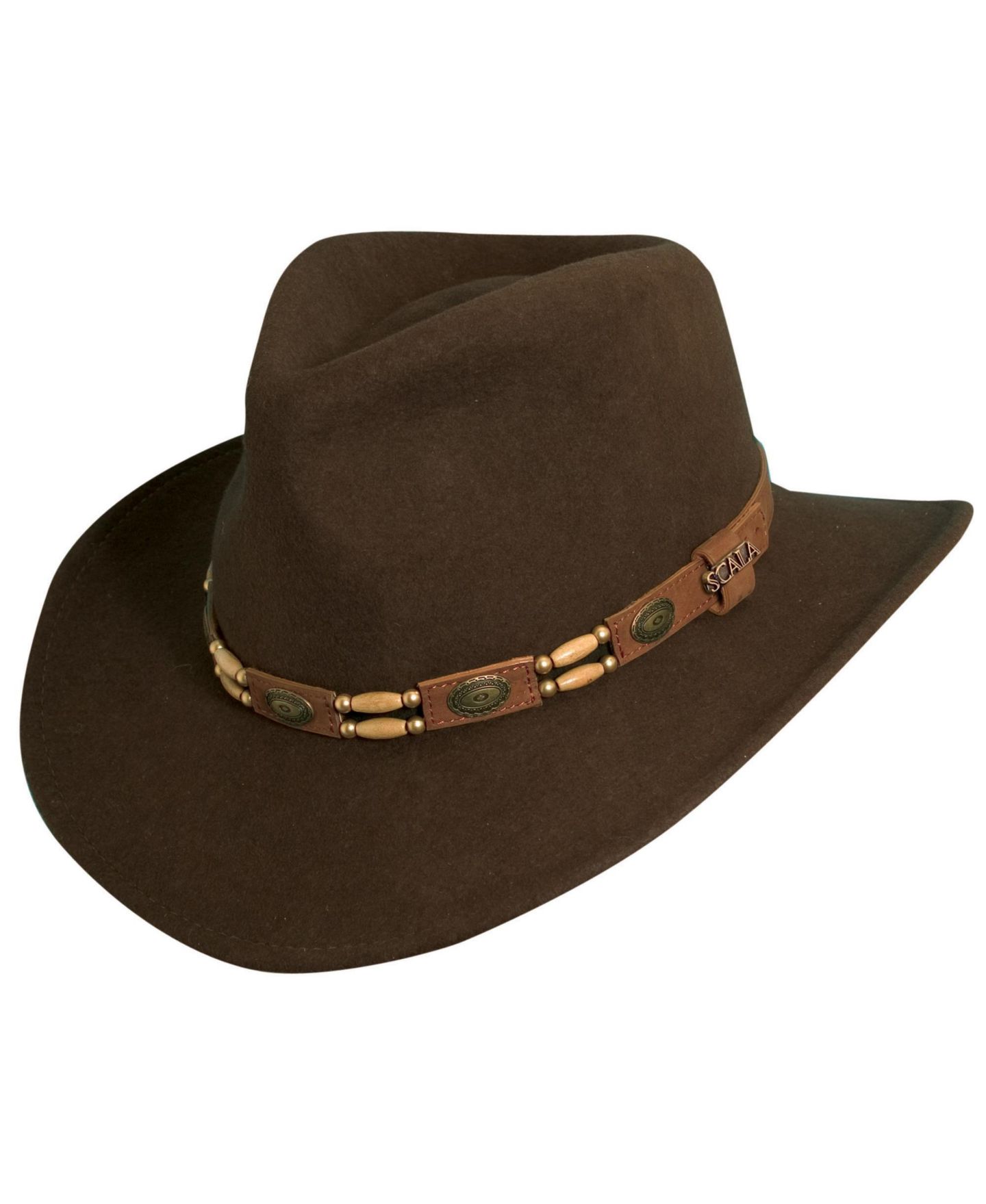 Мужской головной убор Scala Crush Wool Felt Tracker Hat, цвет: Оливковый — фото 3