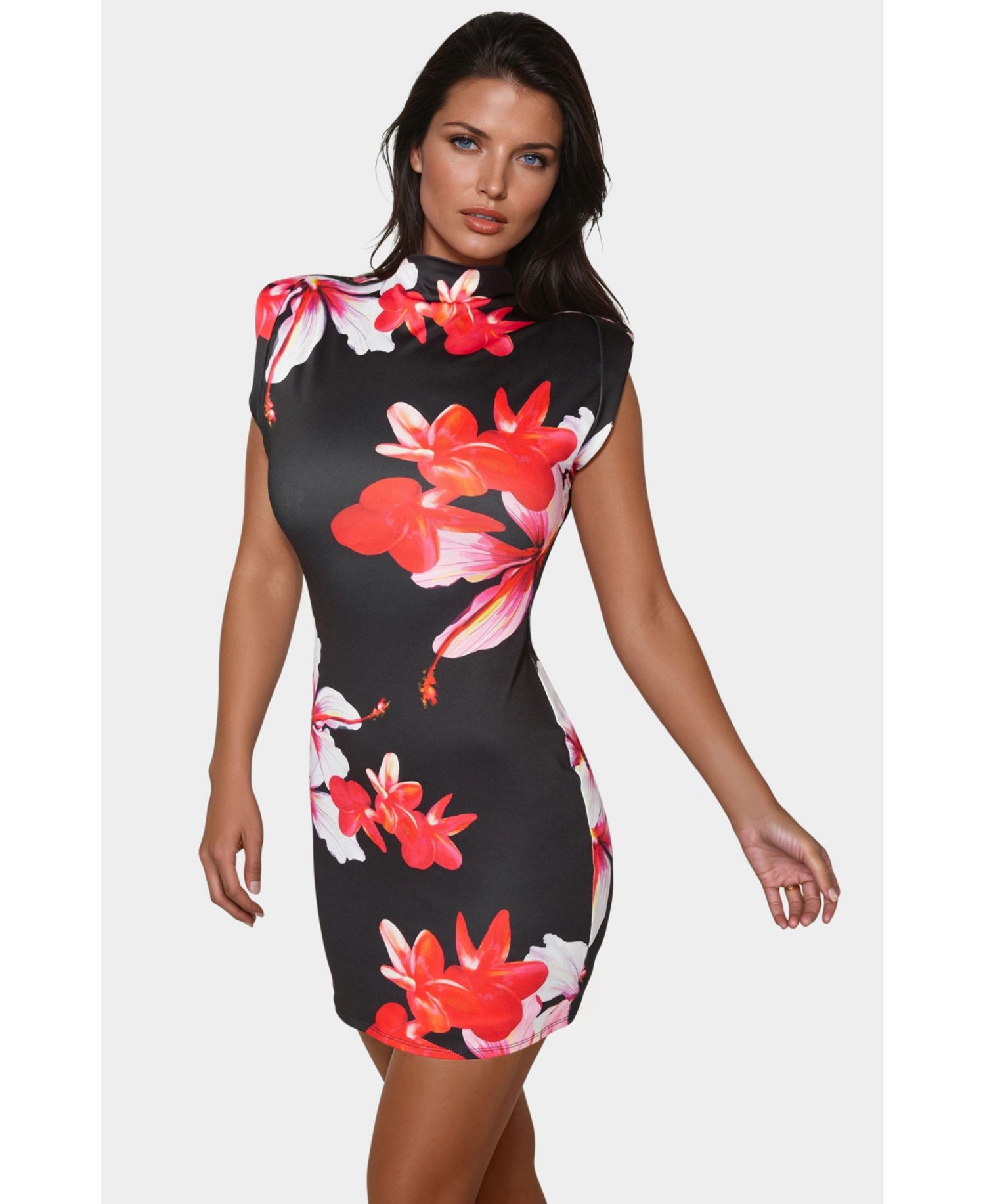 Women's Padded Shoulder Mini Dress