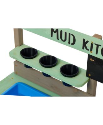 Wood Mud Kitchen with Water Play Set & Cooking Toys for Outdoor, Gift for 38