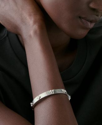 Spade Flower Hinge Bangle Bracelet