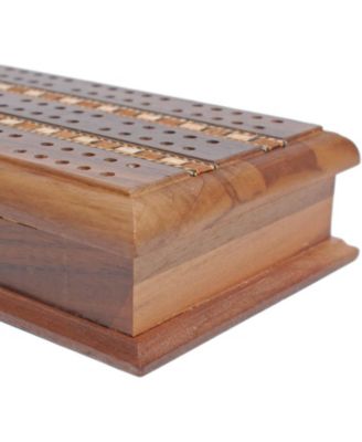 3 Track Sprint Cabinet Cribbage Set with Metal Pegs & 2 Card Decks