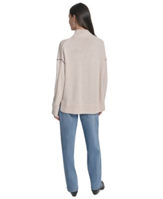 Women's Intarsia Logo Turtleneck Sweater