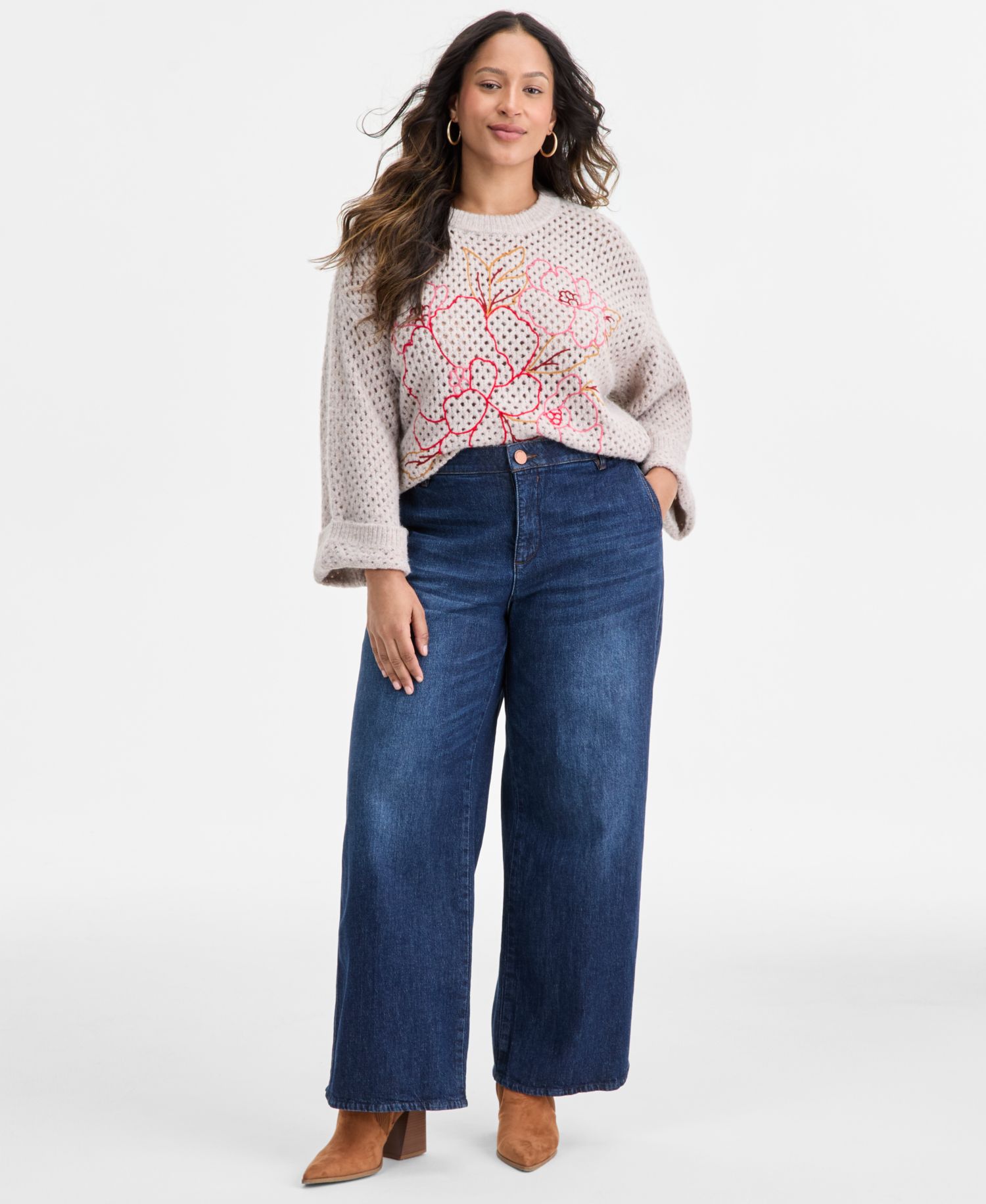Plus Size AbSolution Wide-Leg Jeans