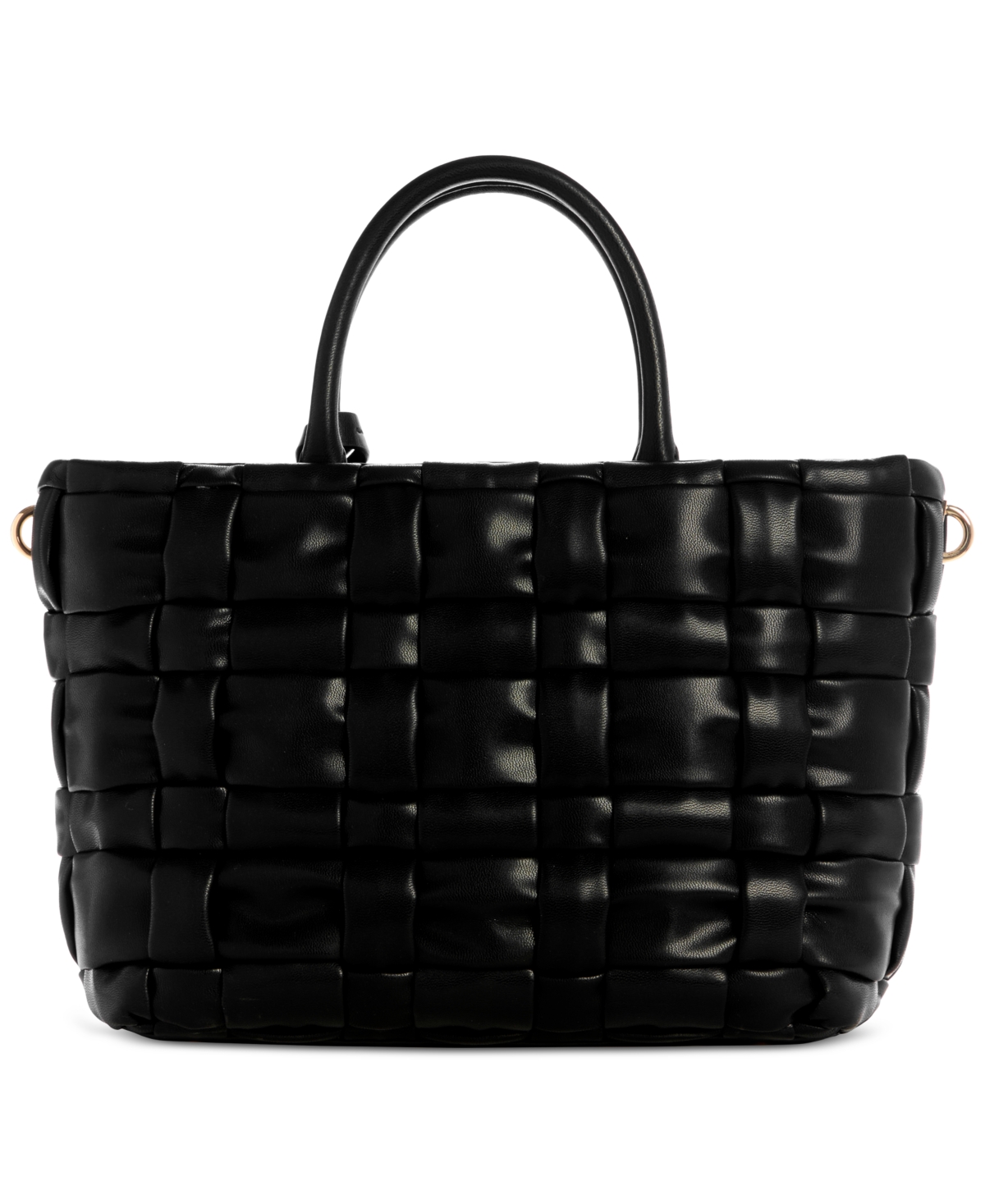 Guess Marion Quilted Large Satchel Bag In Black