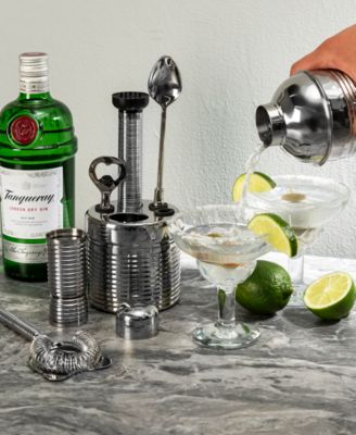 Textured Stainless-Steel Barware, Set of 7