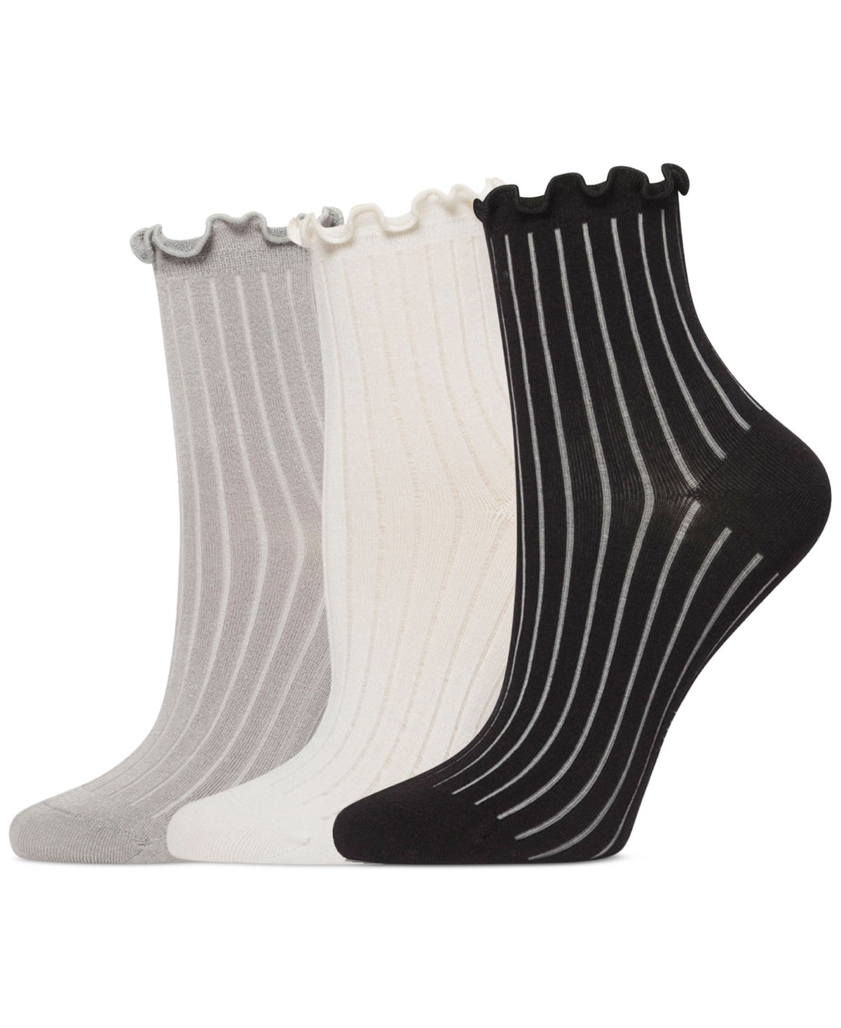 Hue Women's 3-pk. Sheer Ribbed Anklet Socks U24421mp In Multi
