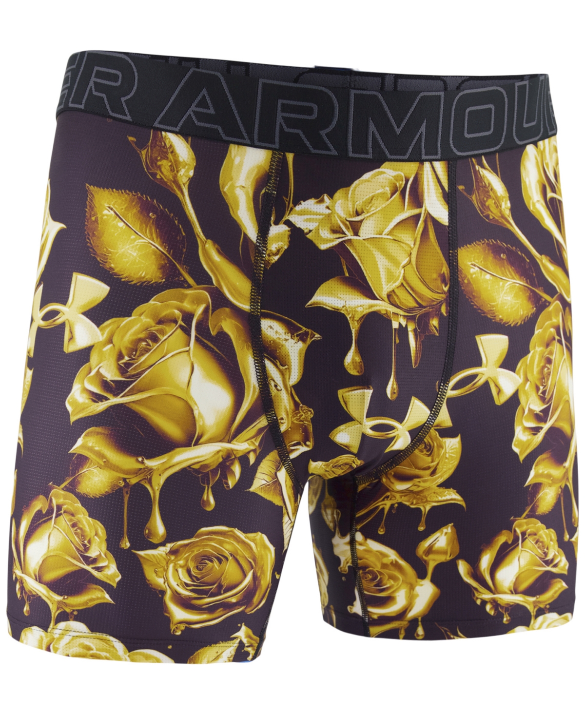 Under Armour Men's Printed Performance Tech Mesh 6" Boxer Briefs In Gold