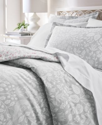 Festive Damask Flannel 3-Pc. Comforter Set, King, Macy's Exclusive
