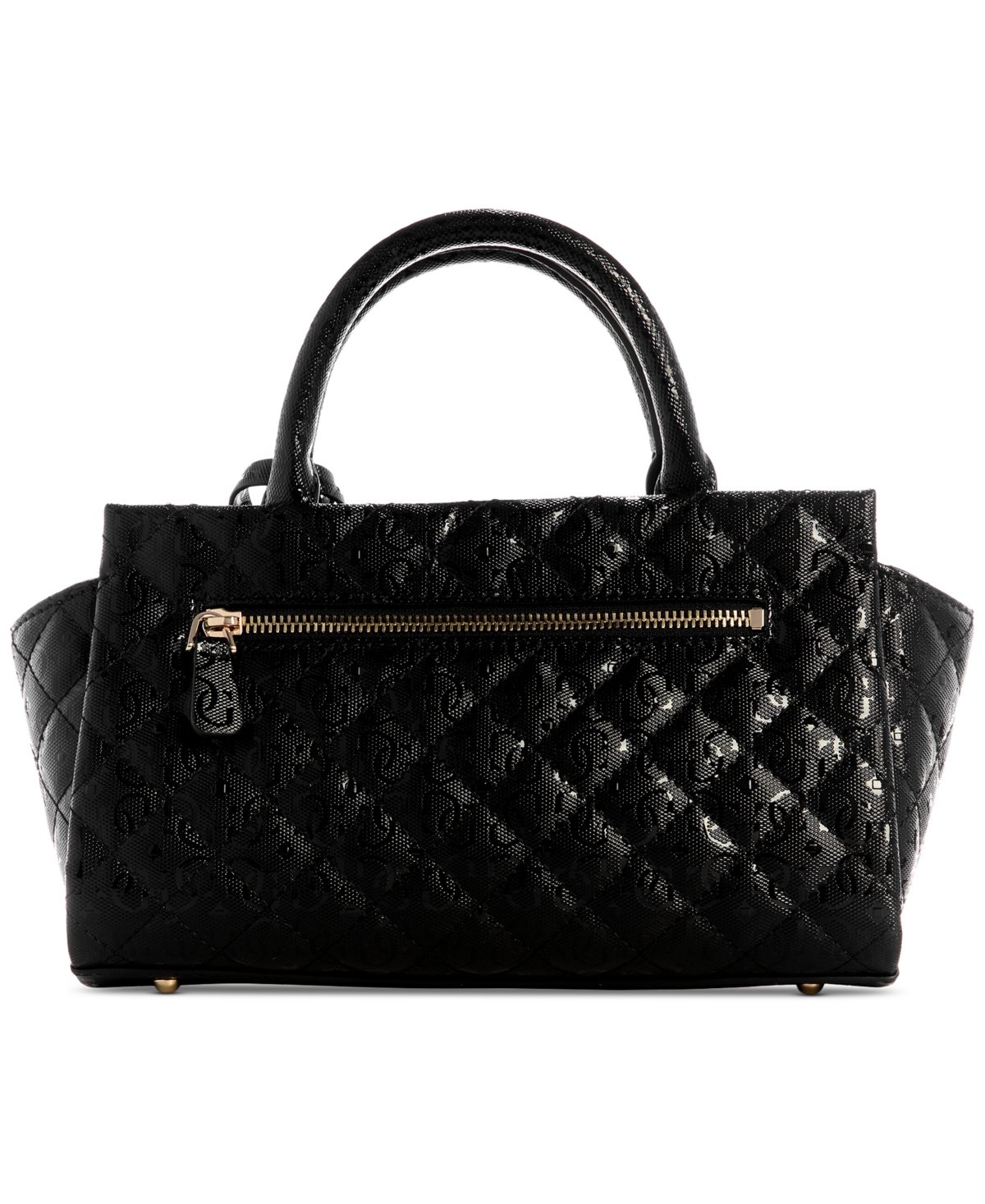 Guess Idra Small Quilted Satchel Bag In Black