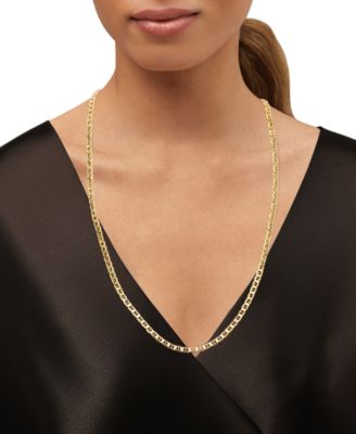 Lightweight Polished Mariner Link 26" Chain Necklace (5.5MM) in 14k Gold