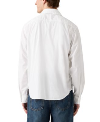 Men's Morro Relaxed Fit Cropped Long Sleeve Striped Button-Front Shirt