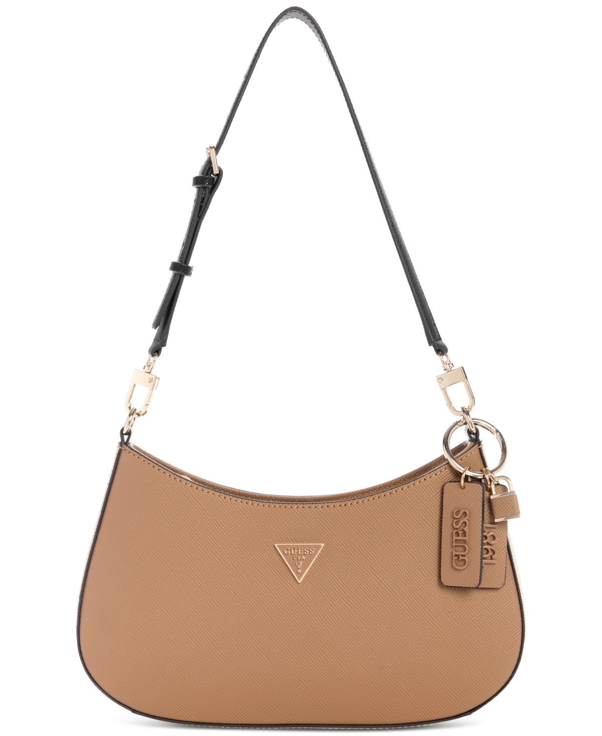 Guess Noelle Top Zip Shoulder Bag In Brown