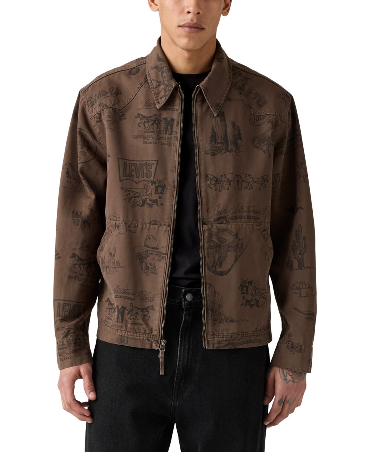 Мужская хлопчатобумажная куртка в горошек