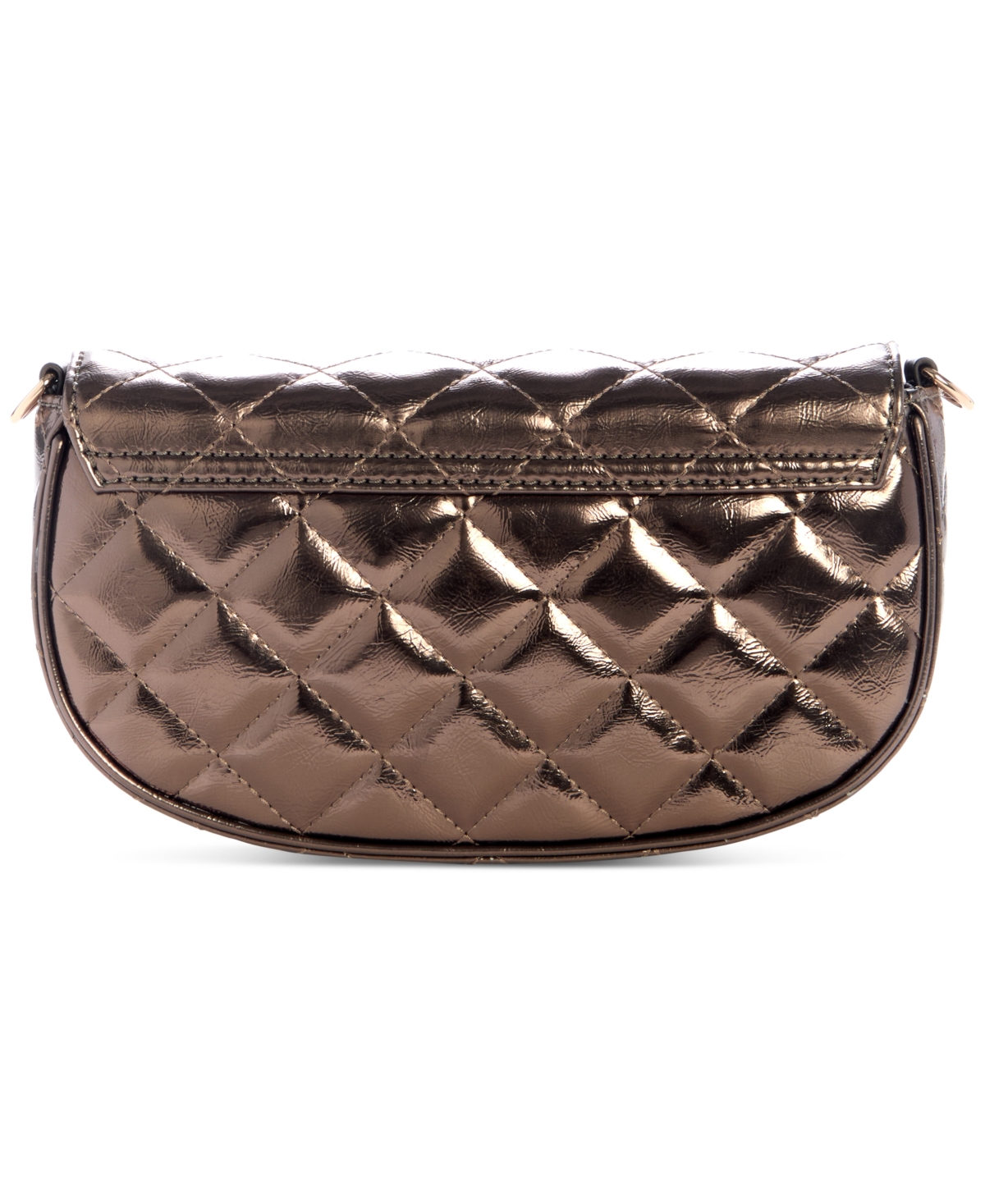 Guess Tinsley Small Quilted Flap Shoulder Bag In Silver