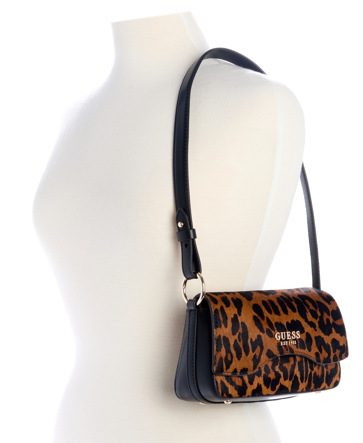 Guess Domitilla Small Flap Shoulder Bag In Brown