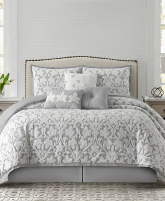 Stratford Park Adissa Floral Comforter Sets In Gray