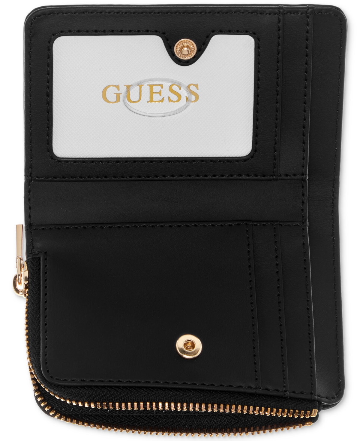 Guess Laurel Ii Logo Zip Around Card Case In Gray