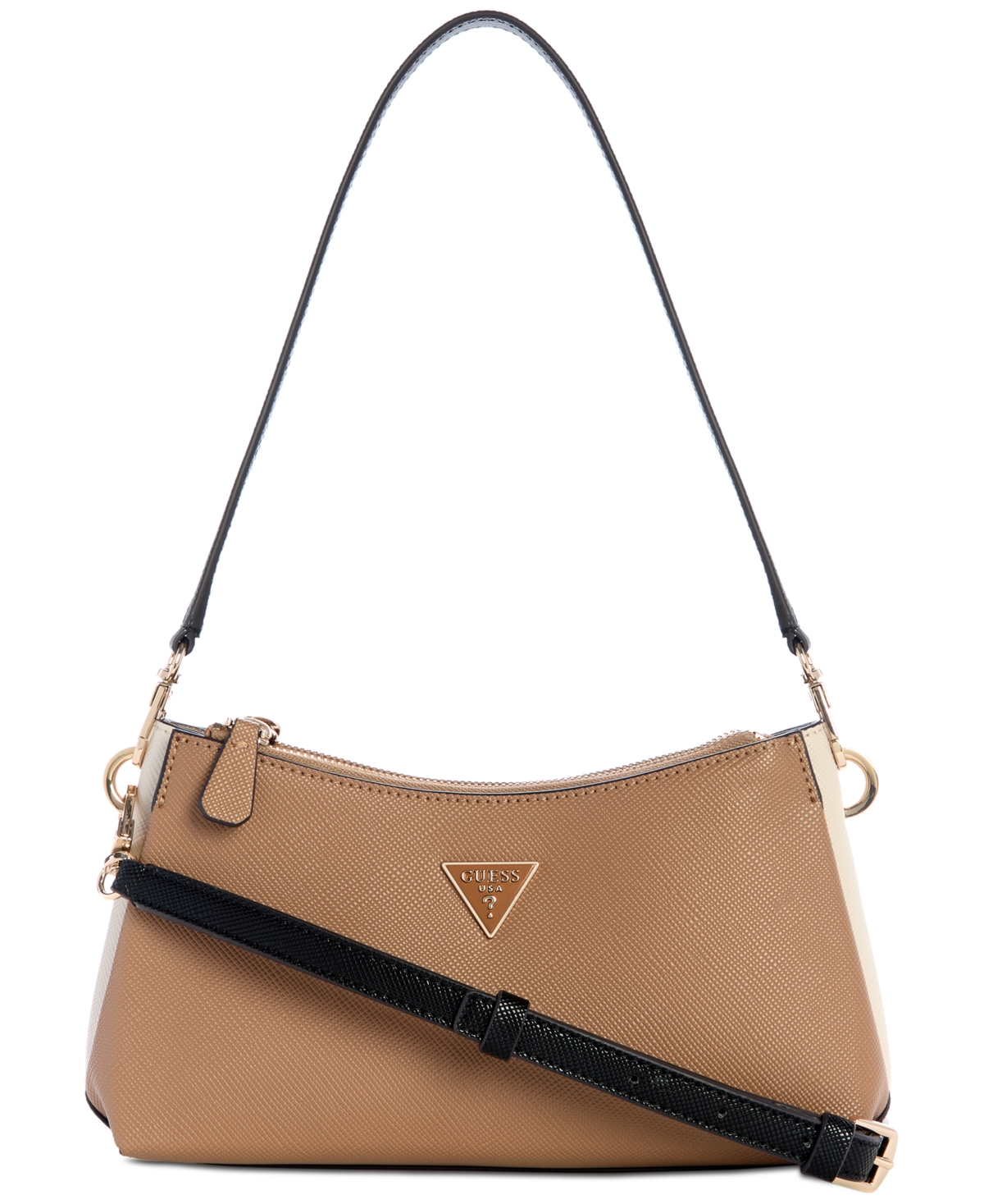 Guess Noelle Ii Small Three Compartment Crossbody In Brown
