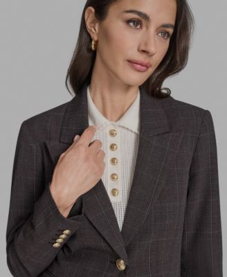 Women's Plaid Double-Hem Blazer