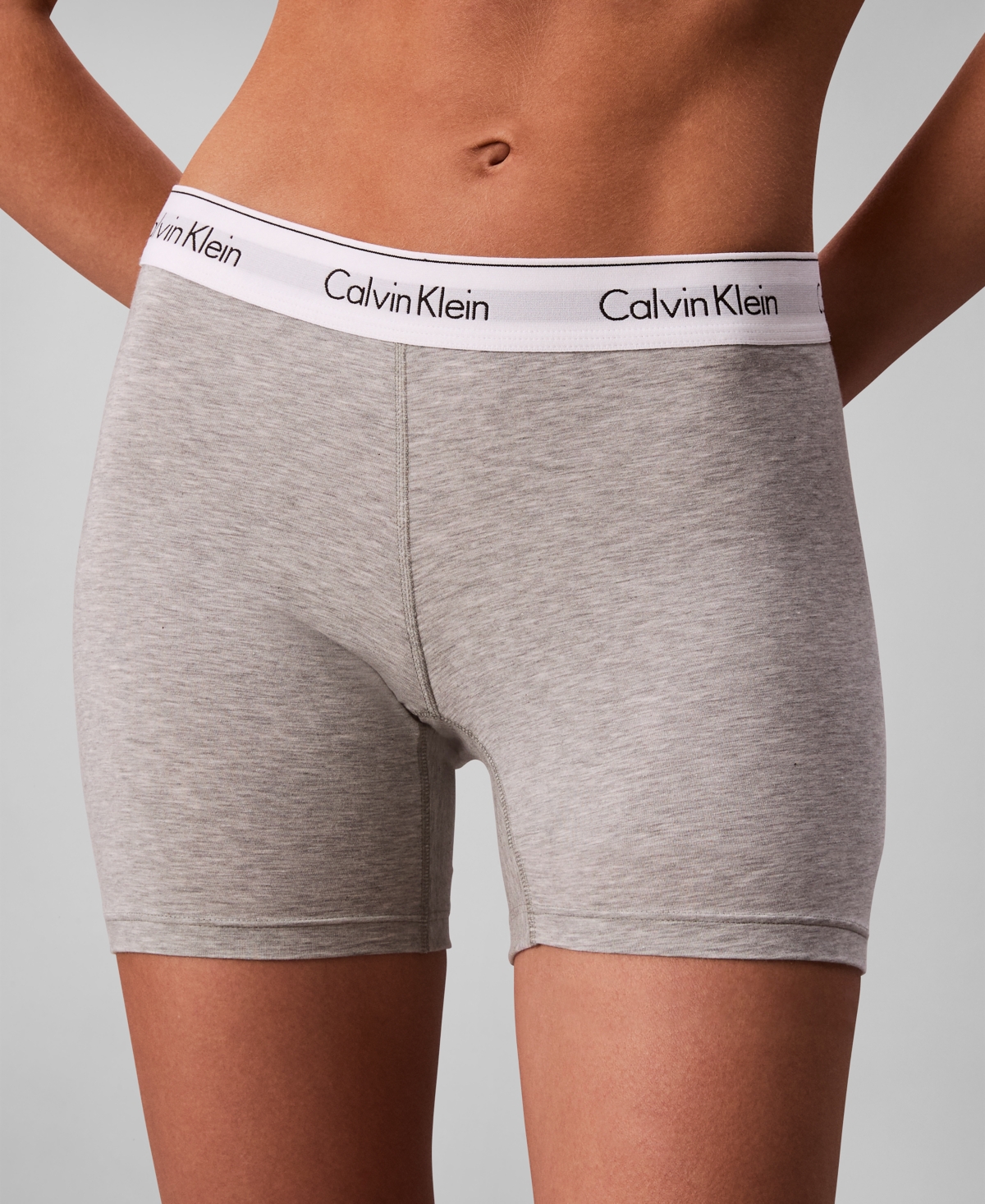 Calvin Klein Modern Stretch Cotton Blend Boxer Briefs In Gray