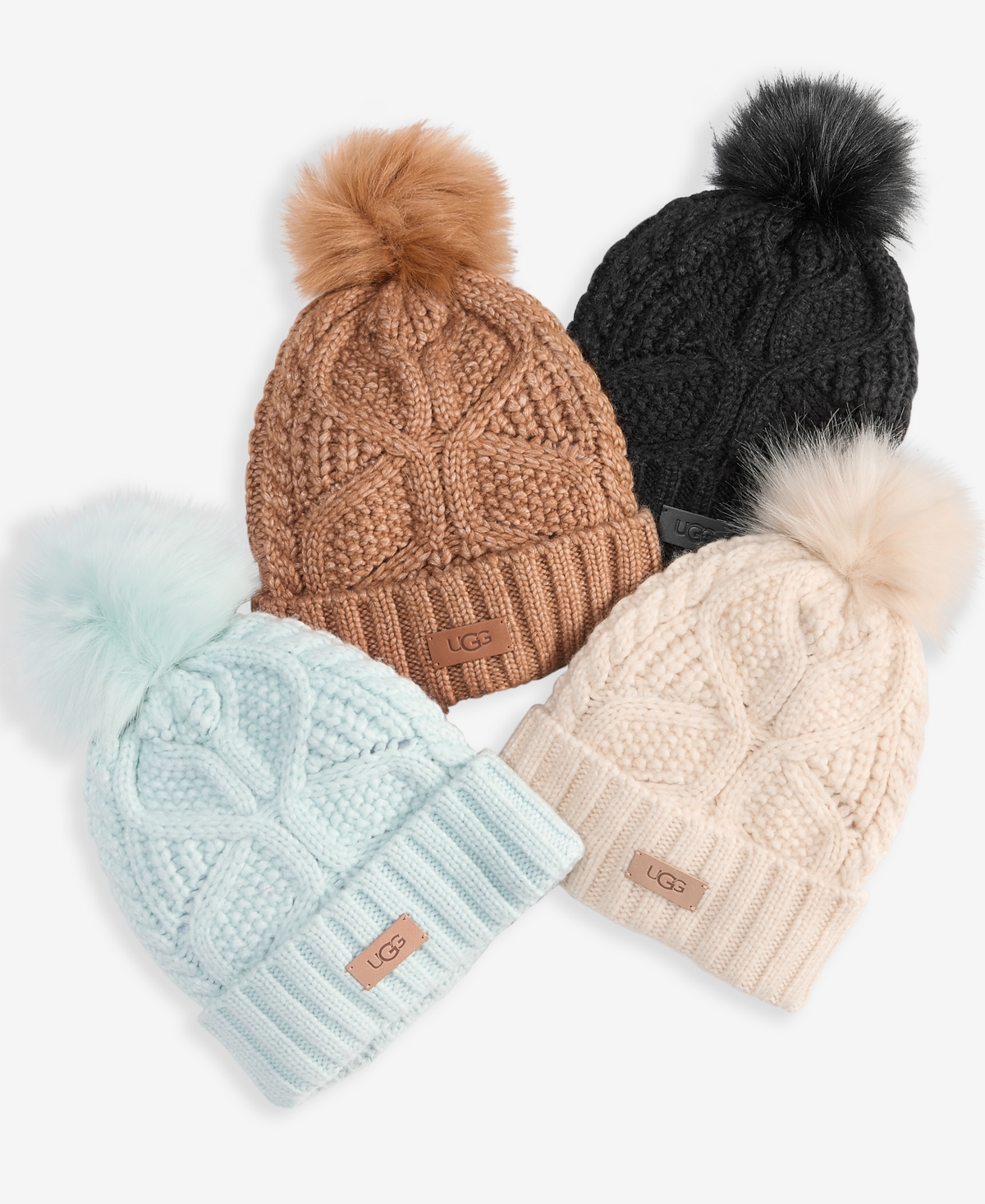 Ugg Cable Knit Pom Beanie In Multi