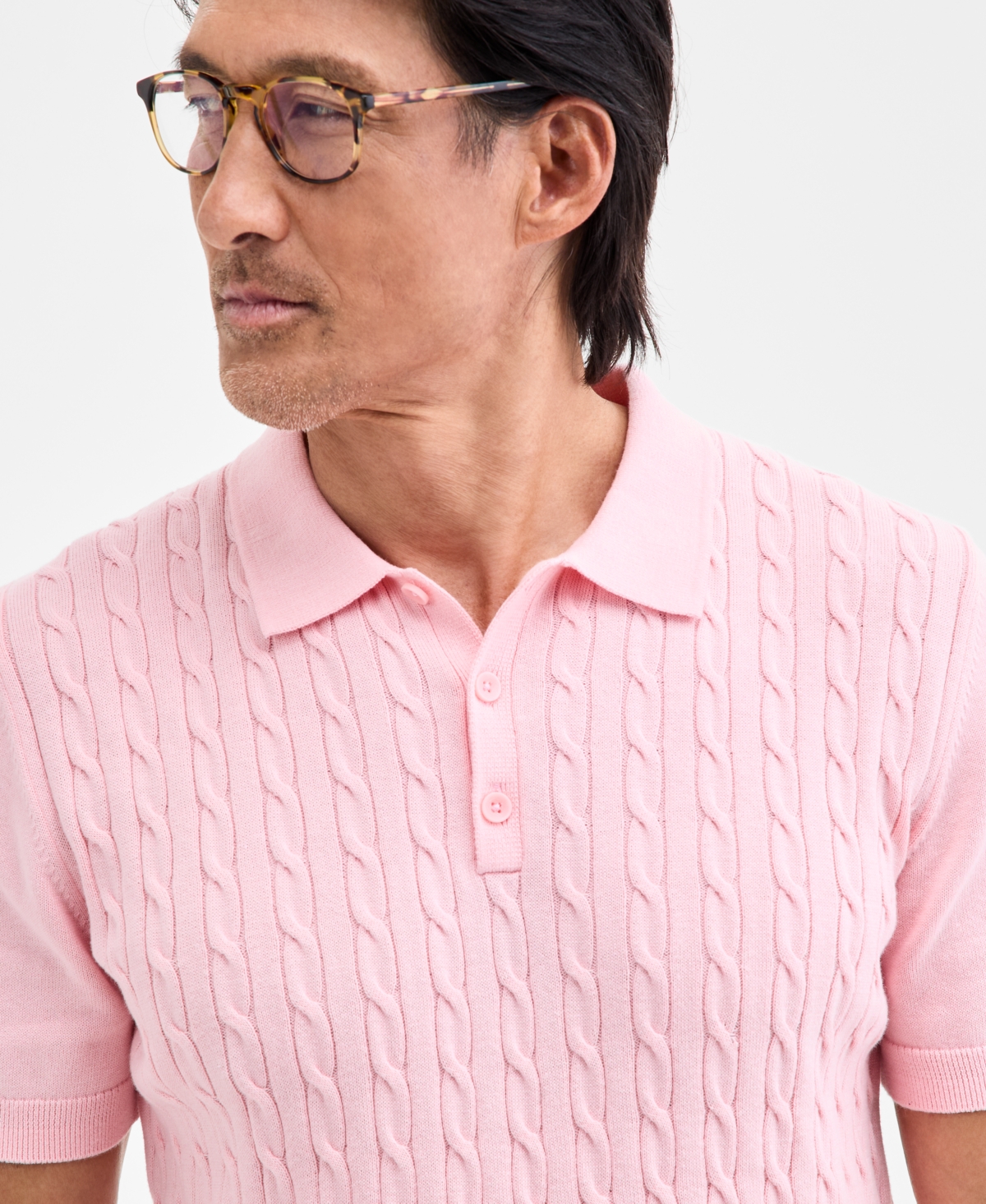 Club Room Men's Regular-fit Sweater-knit Polo Shirt, Created For Macy's In Pink