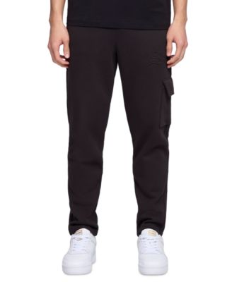 Men's Regular-Fit Logo Embossed Fleece Cargo Pants