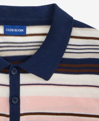 Men's Short Sleeve Striped Polo Sweater, Macy's Exclusive