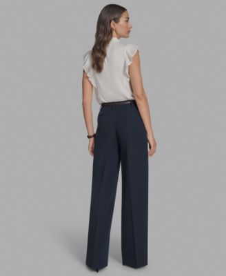 Women's Belted Wide-Leg Pants