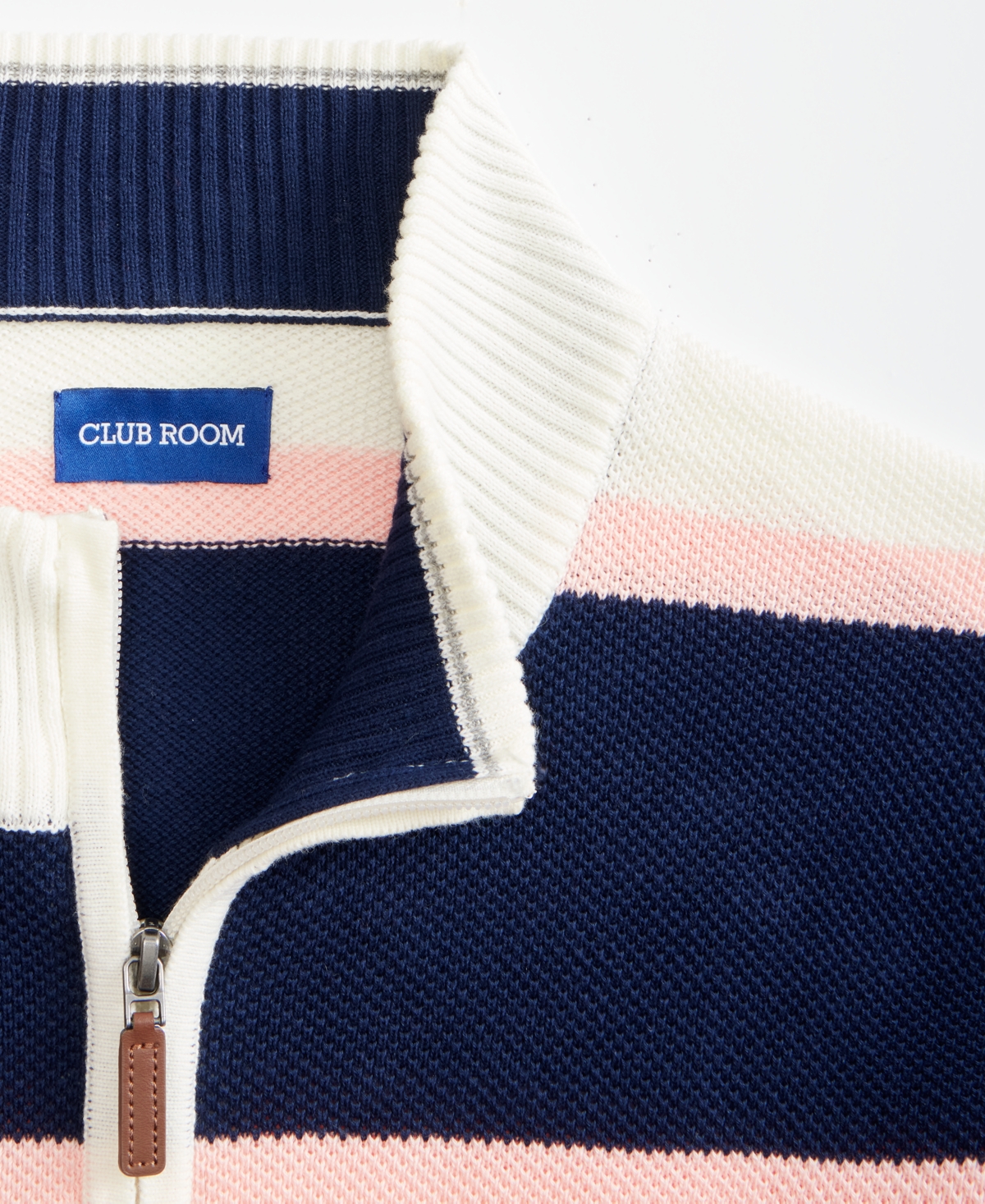 Club Room Men's Finley Stripe Cotton Pique Half-Zip Sweater, Macy's Exclusive