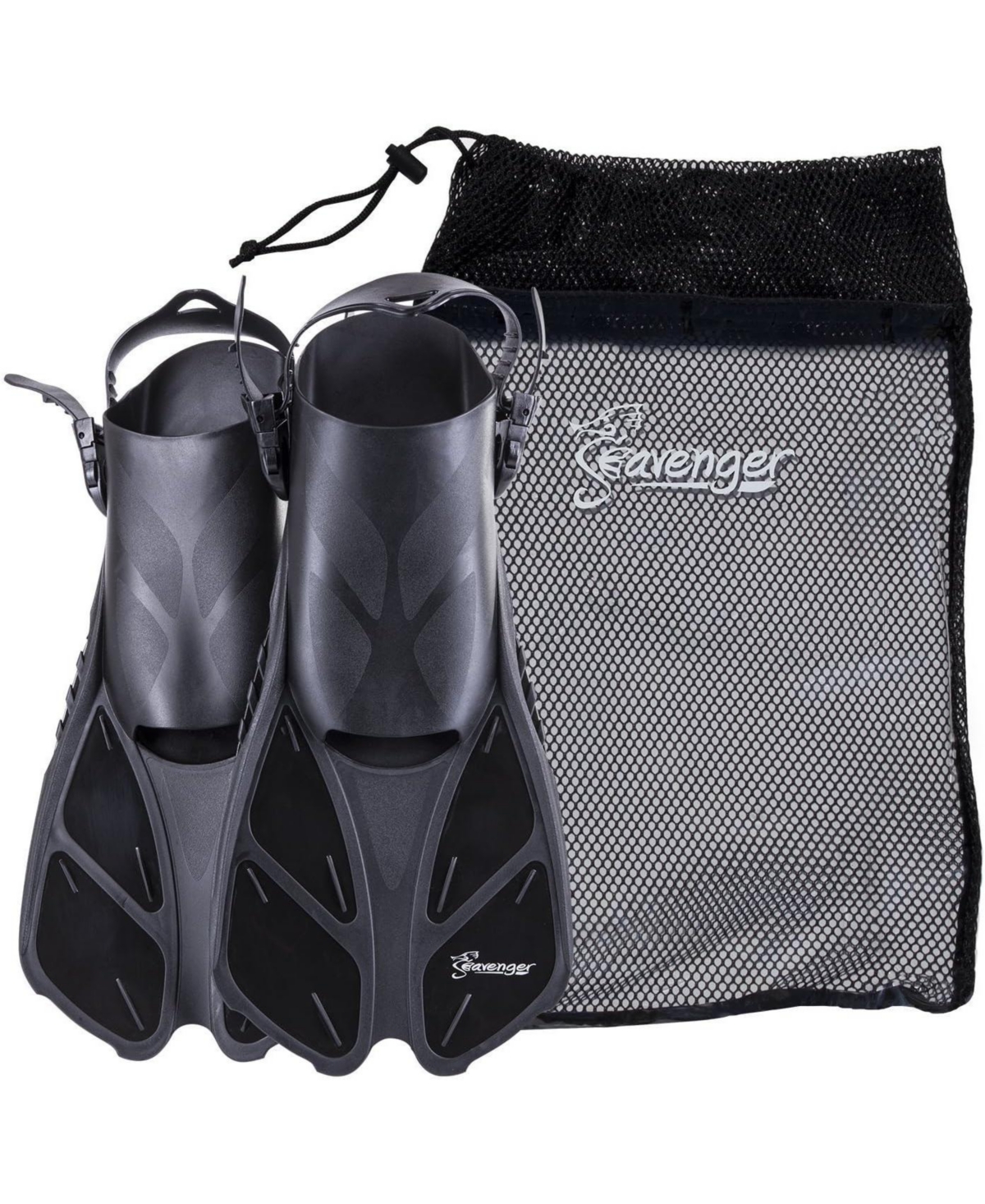 Torpedo Fins and Mesh Gear Bag Snorkeling - Hot pink