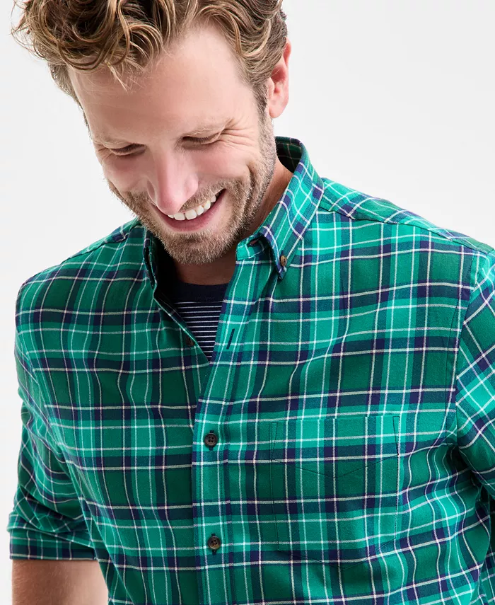 Men's Brushed Cotton Button-Down Shirt - thumbnail 8