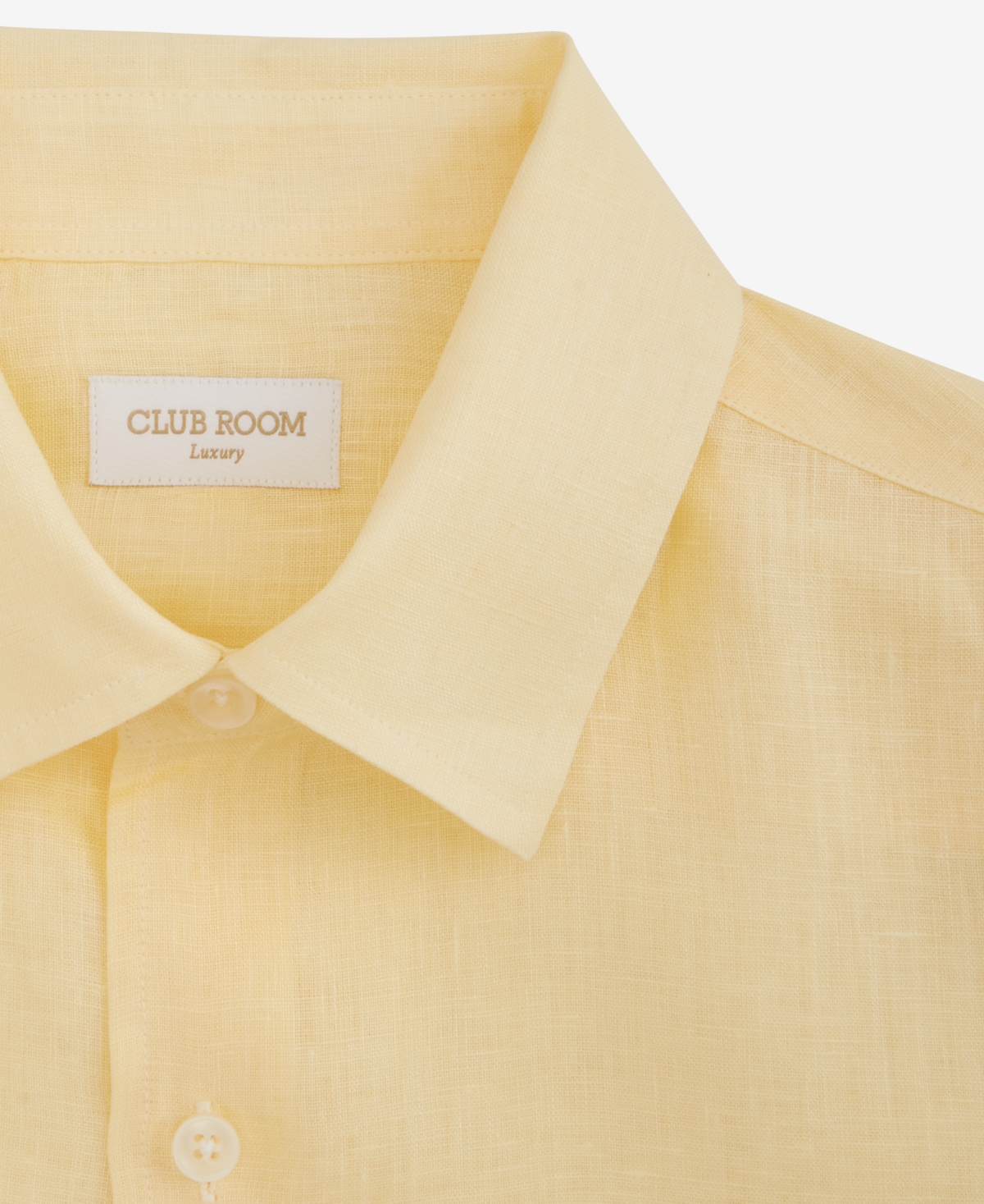 Club Room Men's 100% Linen Shirt, Created For Macy's In Yellow