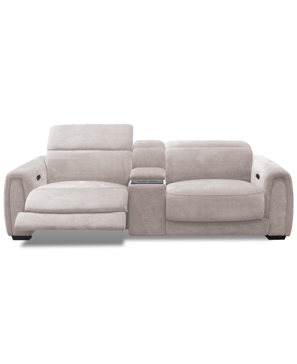 Macy's Brownell 3-pc.sofa Sectional With 2 Power Motion Chairs & 1 Console, Exclusively At  In Gray