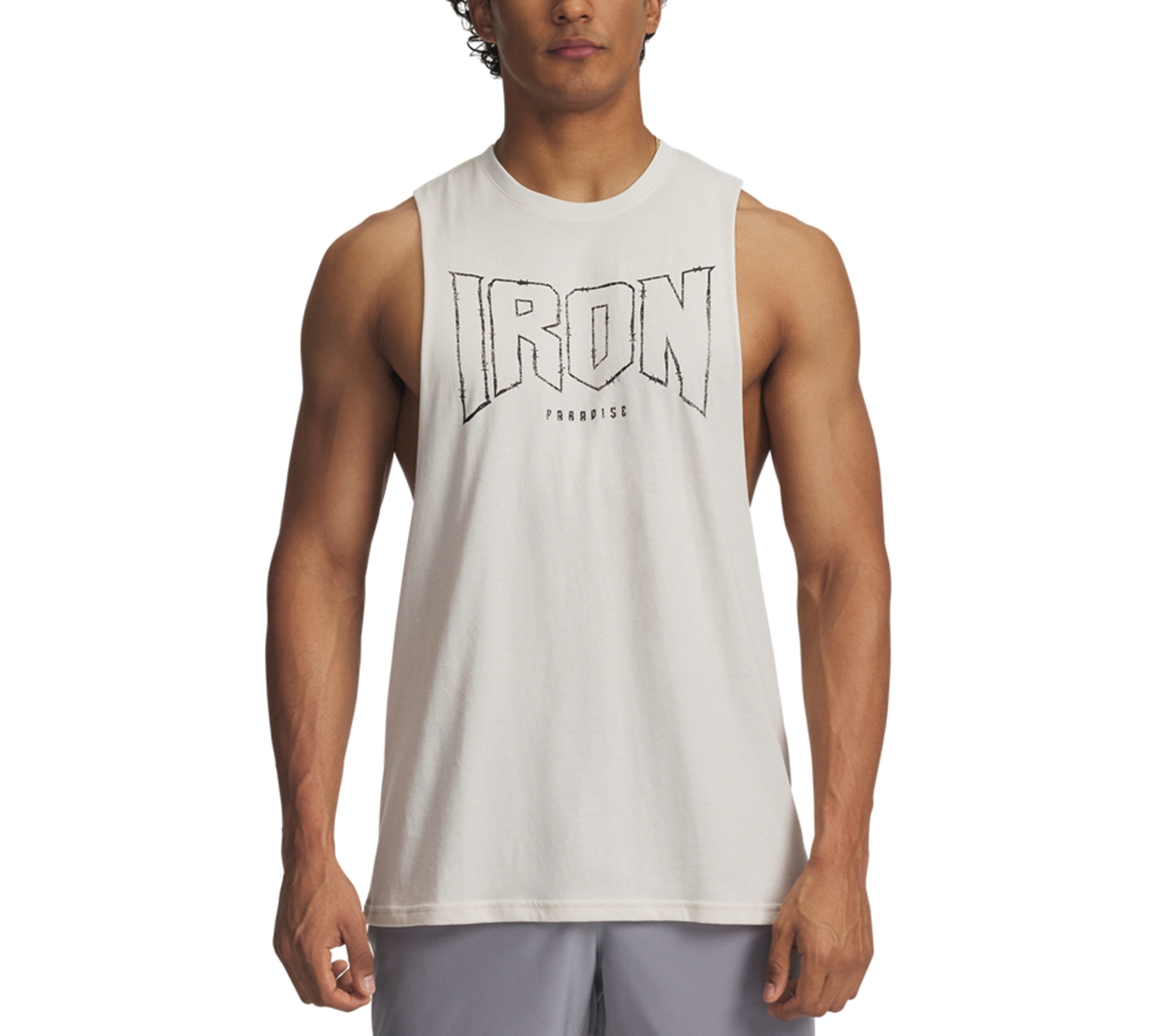 Under Armour Men's Project Rock Iron Graphic Tank In Gray