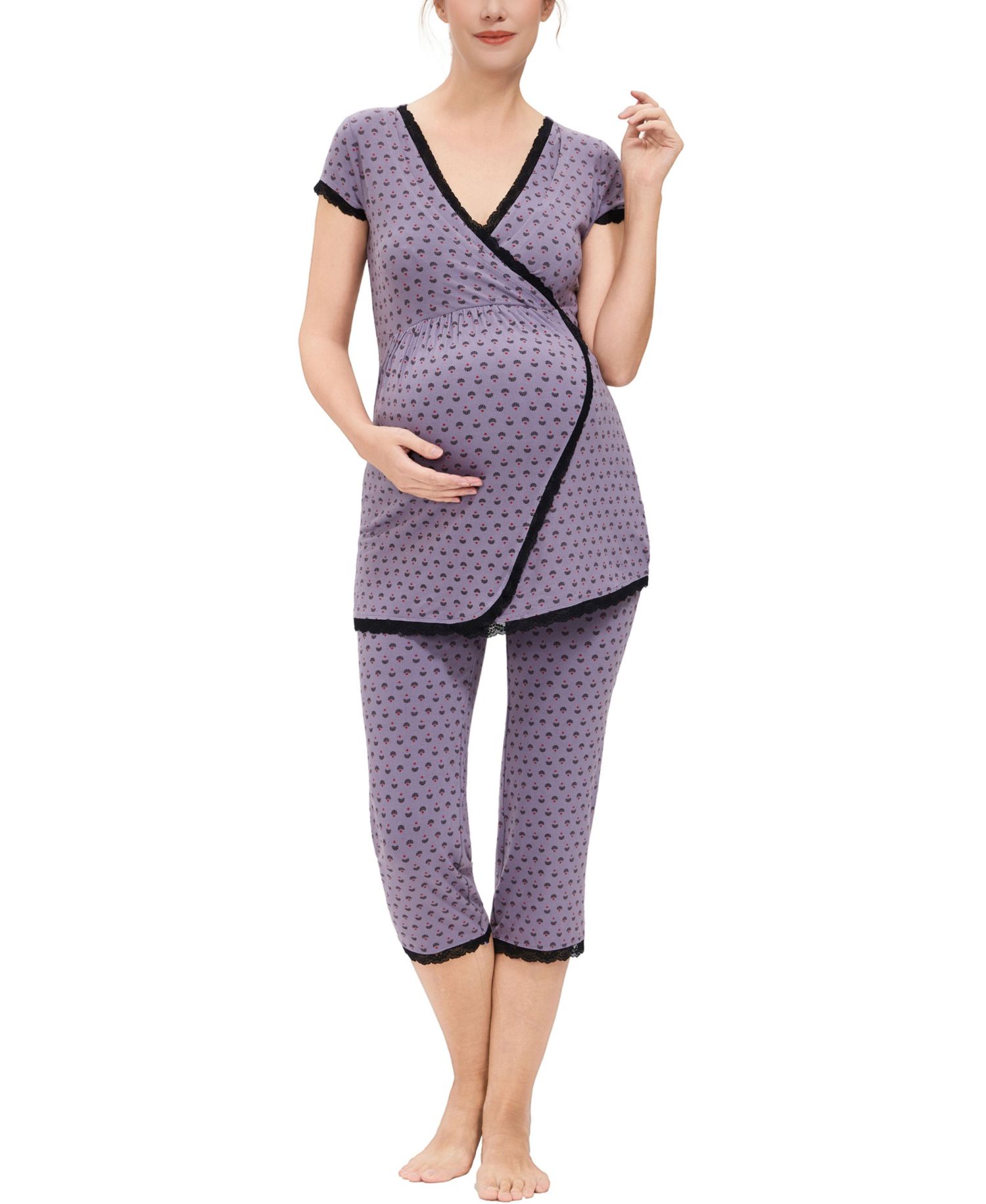 Maternity kimi + kai Luna Nursing 2-Piece Pajama Set