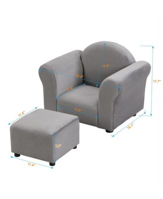 Kids Chair, Kids Upholstered Couch with ottoman