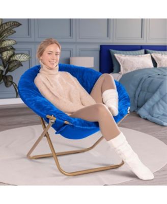 Figural Shark Faux Fur 23" Folding Chair, Ages 3+