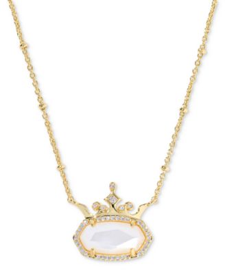 Disney Elisa Princess Colored Iridescent Abalone Pendant Necklace 14K Gold Over Brass