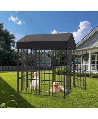 Giant Tall Uptown Welded Outdoor Dog Kennel Playpen Pet Animal Run Crate w/ Roof