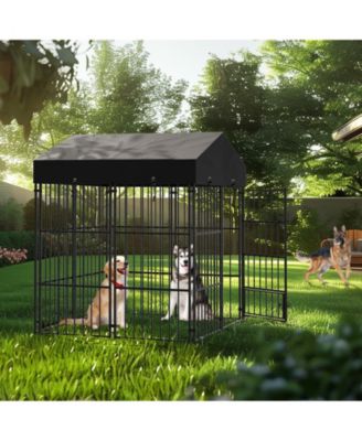 Giant Tall Uptown Welded Outdoor Dog Kennel Playpen Pet Animal Run Crate w/ Roof