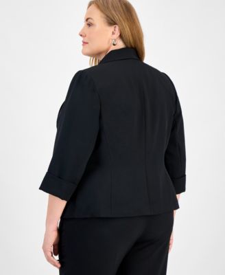 Plus Size Open-Front Soft Blazer 