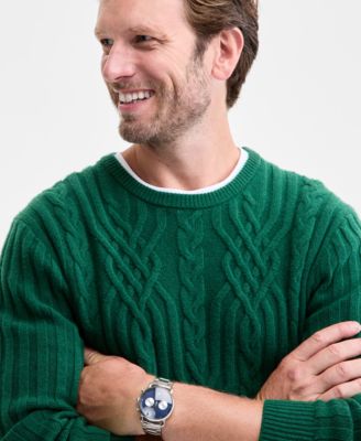 Men's Mixed Cable-Knit Crewneck Sweater, Macy's Exclusive