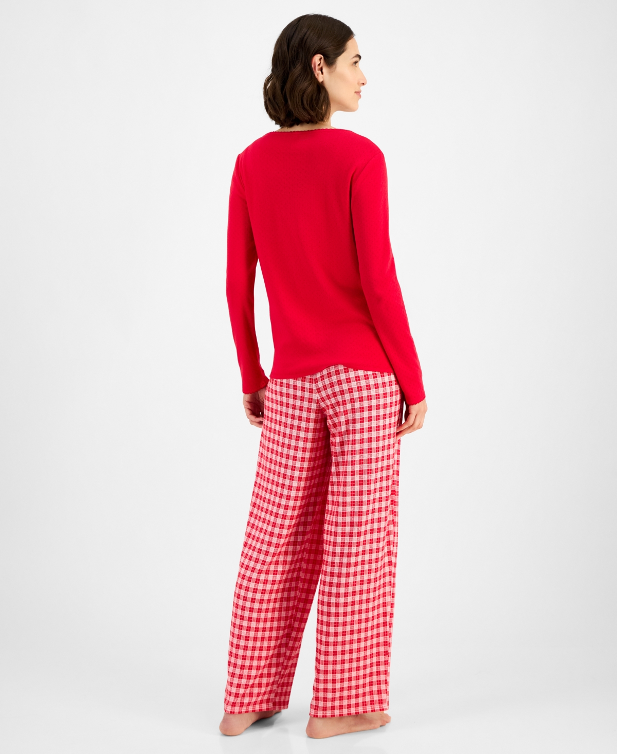 Charter Club Women's Long Sleeve Pointelle Tee In Multi